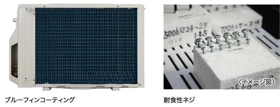 ブルーフィンコーティング・耐食性ネジ イメージ図