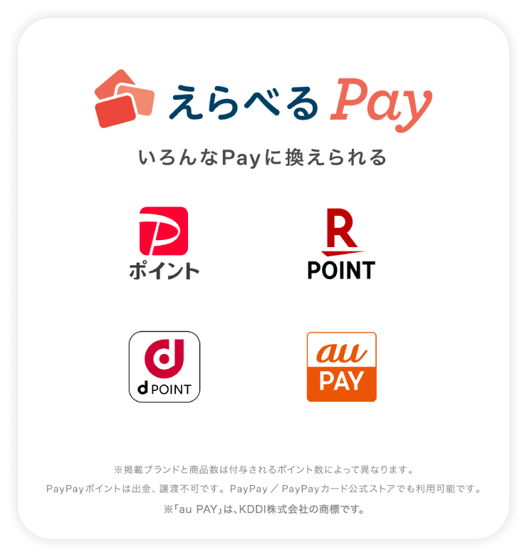 えらべるPay いろんなPayに換えられる