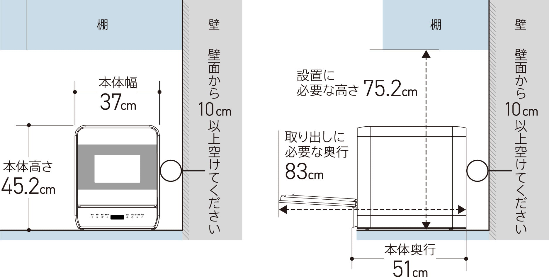 ADW-M28B設置スペース