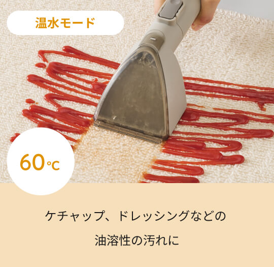 ケチャップ、ドレッシングなどの 油溶性の汚れに