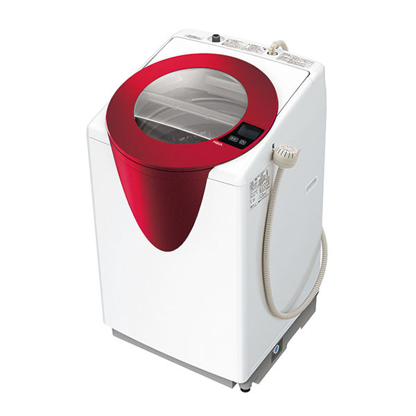 アクア 洗濯機 AQW-LV800E 2017年製 8キロ おしゃれな赤♪ - 生活家電