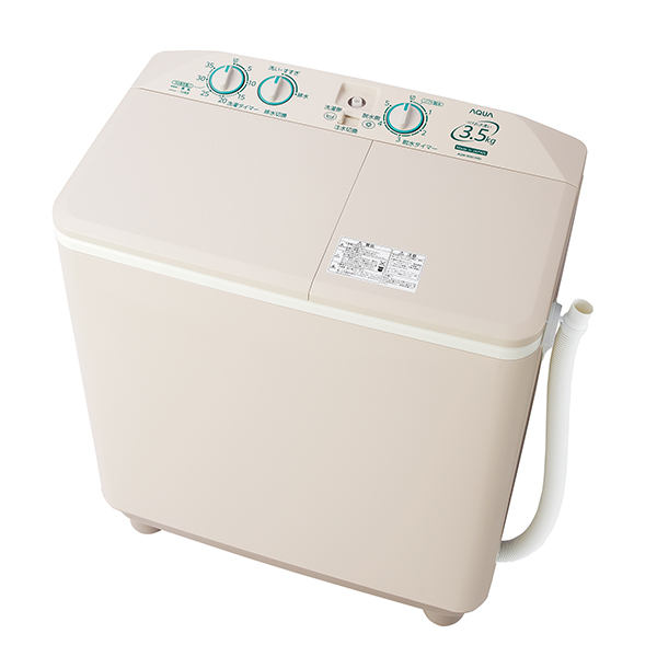 KS136 洗濯機 AQUA AQW-N351(HS) ホワイト 2017年-