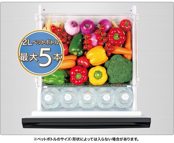 ２Lペットボトルが立つ独立野菜室